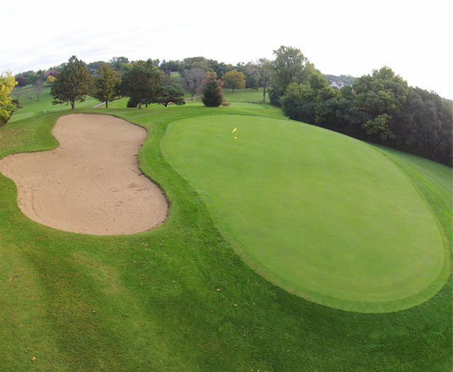 Golf course with bunker